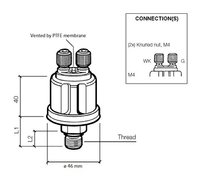 VDO Pressure sender 0-10 Bar